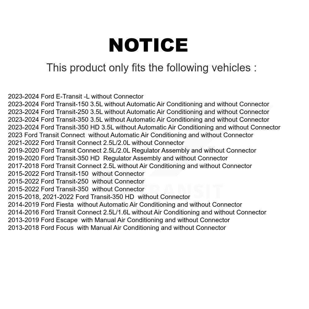 Résistance de moteur de ventilateur CVC, pour Ford Escape Focus Transit-250 Transit-150 Transi