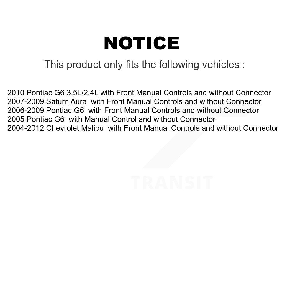 Résistance de moteur de ventilateur HVAC, pour Chevrolet Malibu Pontiac G6 Saturn Aura