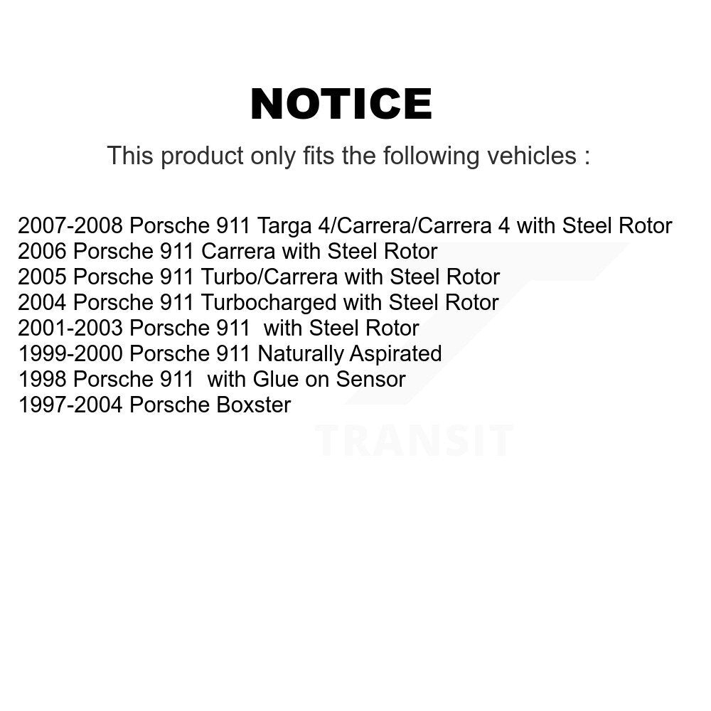 Capteur d'usure des plaquettes de frein pour Porsche 911 Boxster SEN-2BWS0099