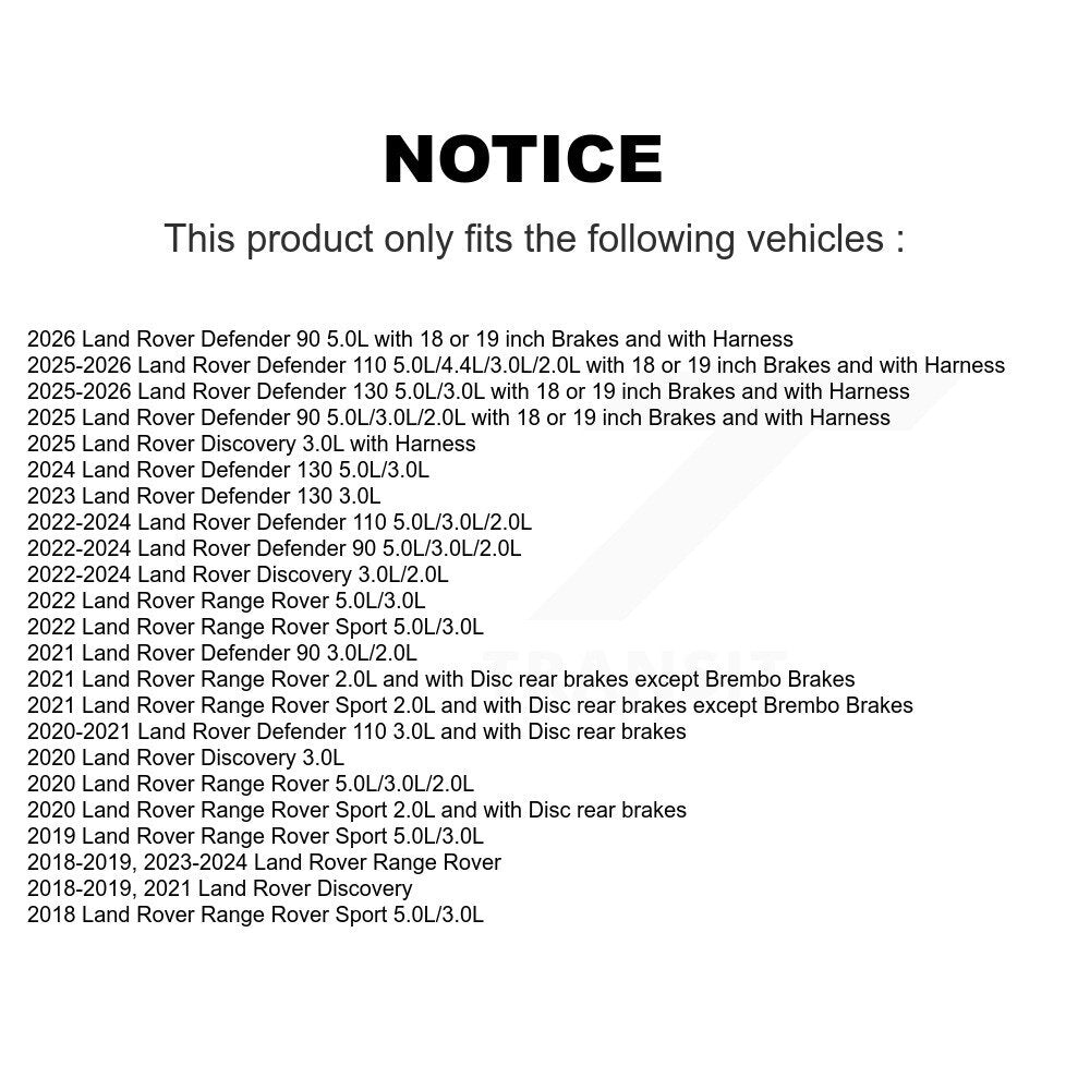 Plaquettes de frein arrière Capteur d'usure pour Land Rover Defender 110 Range Sport Discovery 90