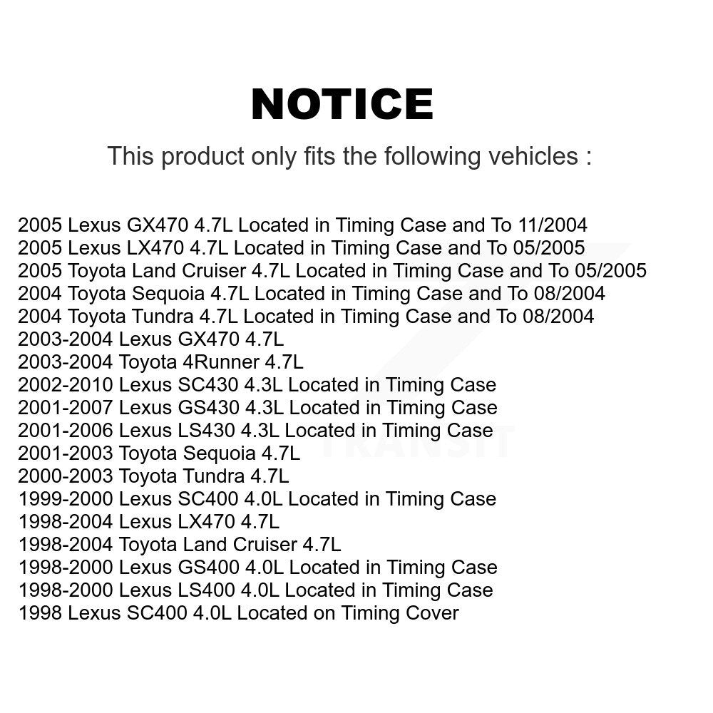 Capteur de Position d'arbre à cames moteur pour Toyota Tundra Lexus 4Runner SC430 Sequoia