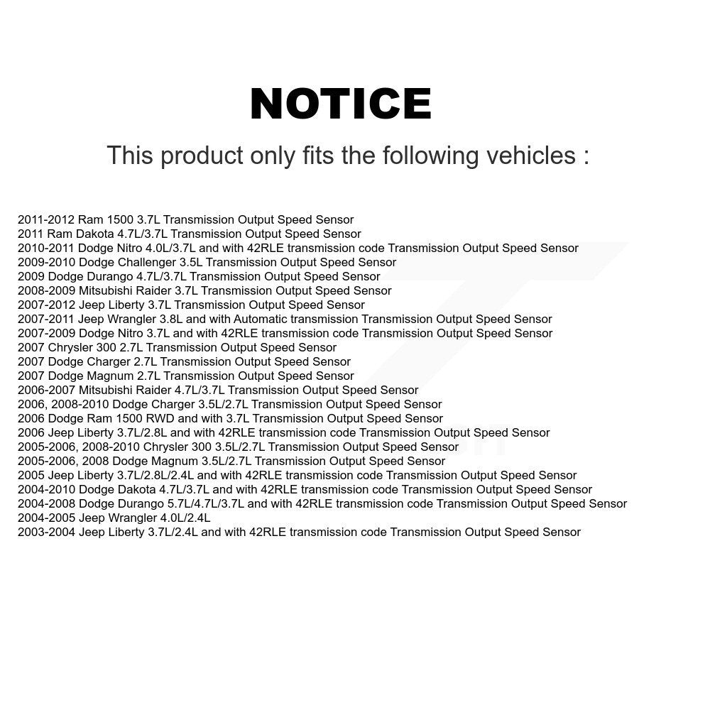 Capteur de vitesse pour Dodge Jeep Ram 1500 Wrangler Liberty Dakota Chrysler 300 Nitro