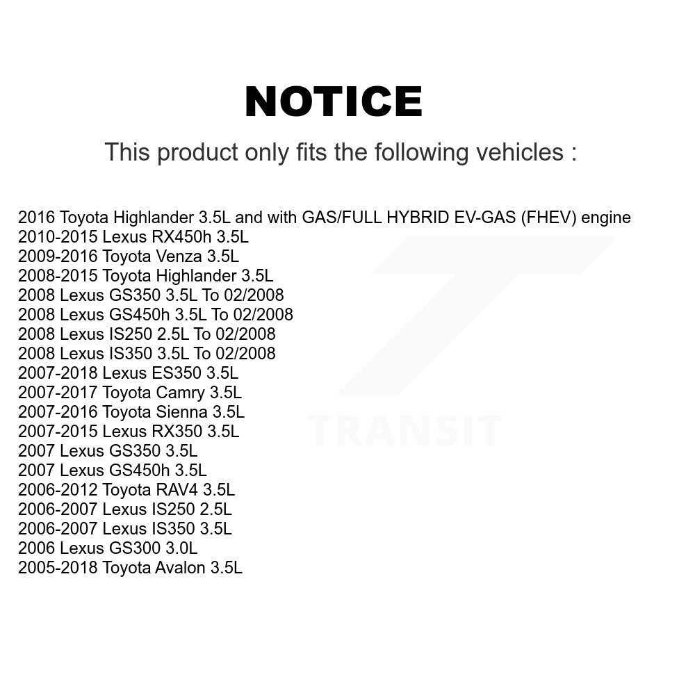 Calage variable des soupapes du moteur (VVT) pour Toyota Camry RAV4 Lexus Sienna Highlande