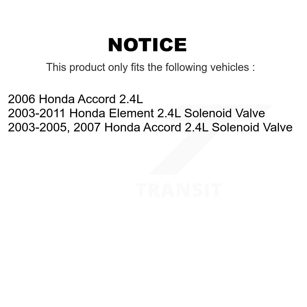 Solénoïde de distribution variable de moteur (VVT) pour élément Honda Accord 2,4 l