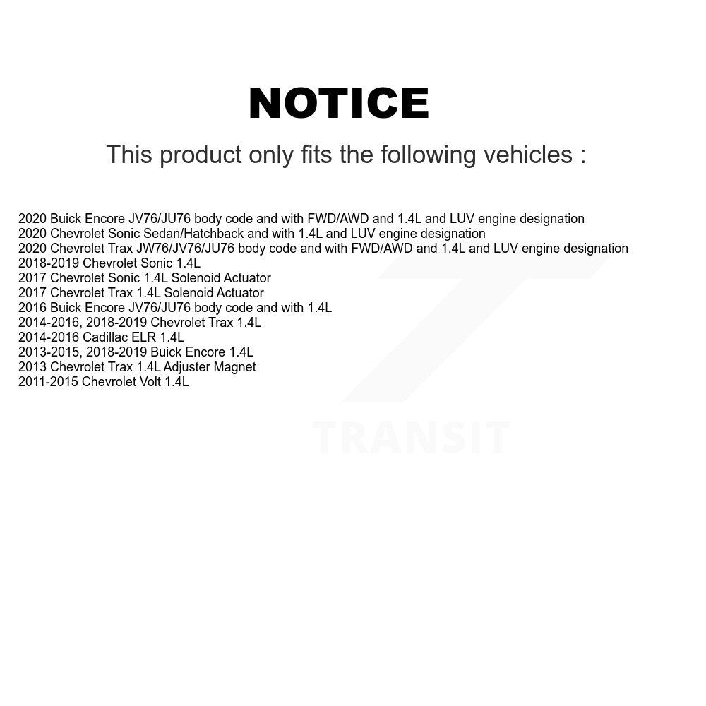 Calage Variable des soupapes du moteur (VVT) pour Chevrolet Trax Buick Encore Sonic Volt