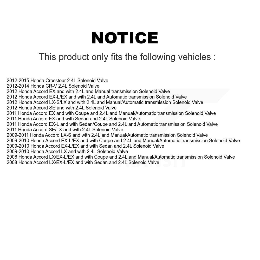 Solénoïde de distribution variable de moteur (VVT) pour Honda CR-V Accord Crosstour