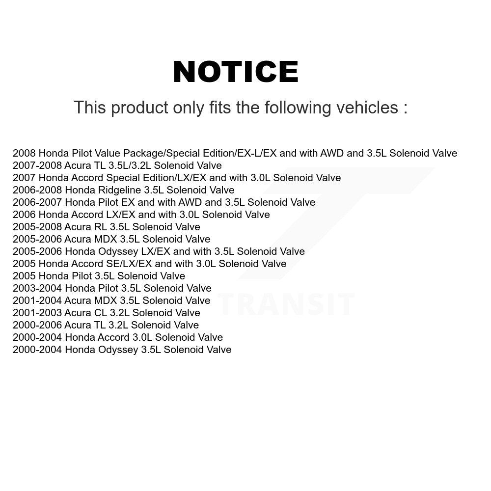 Solénoïde de distribution variable de moteur (VVT) pour Honda Accord Acura Odyssey Pilo
