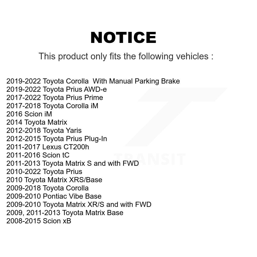 Plaquettes de frein à disque semi-métalliques arrière, pour Toyota Corolla Matrix Yaris Prius Prime