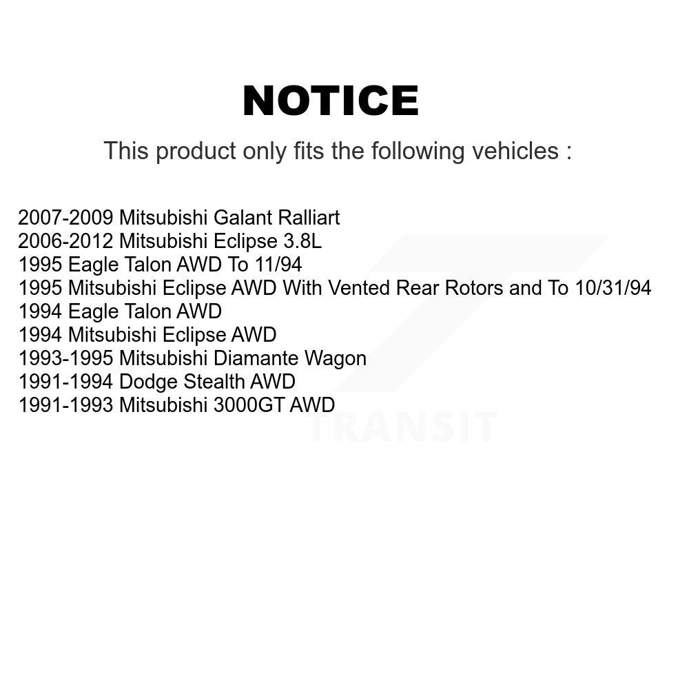 Plaquettes de frein à disque semi-métalliques arrière, pour Mitsubishi Eclipse Galant Dodge Stealth