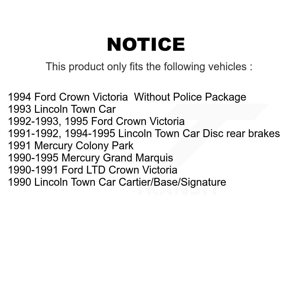 Plaquettes de frein à disque semi-métalliques arrière, pour voiture de ville Mercury Grand Marquis Lincoln