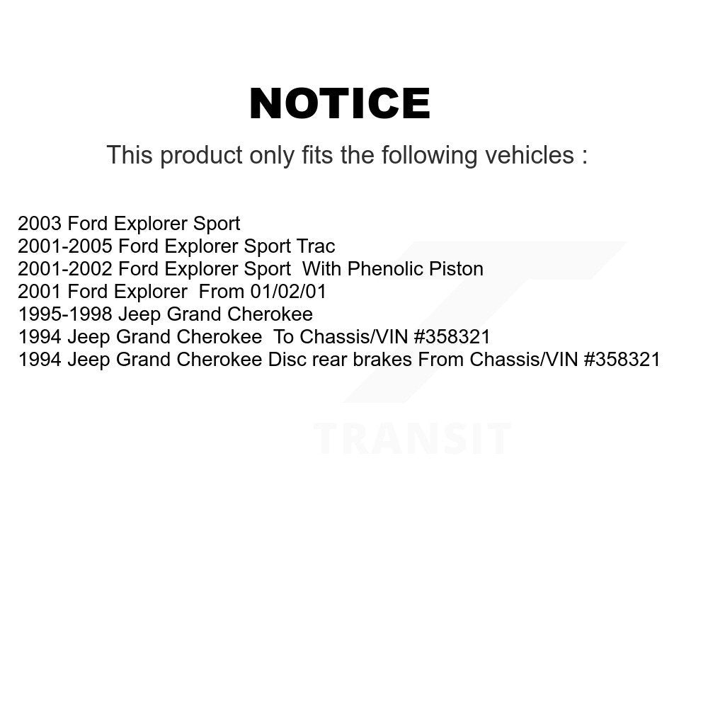 Plaquettes de frein à disque semi-métalliques arrière, pour Ford Explorer Sport Trac Jeep Grand