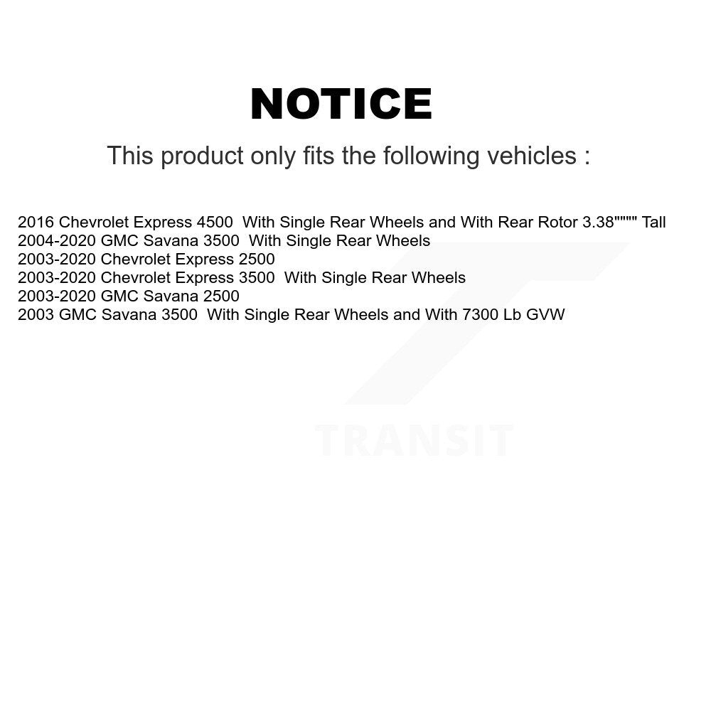 Plaquettes de frein à disque semi-métalliques arrière, pour GMC Chevrolet Savana 2500 Express 3500