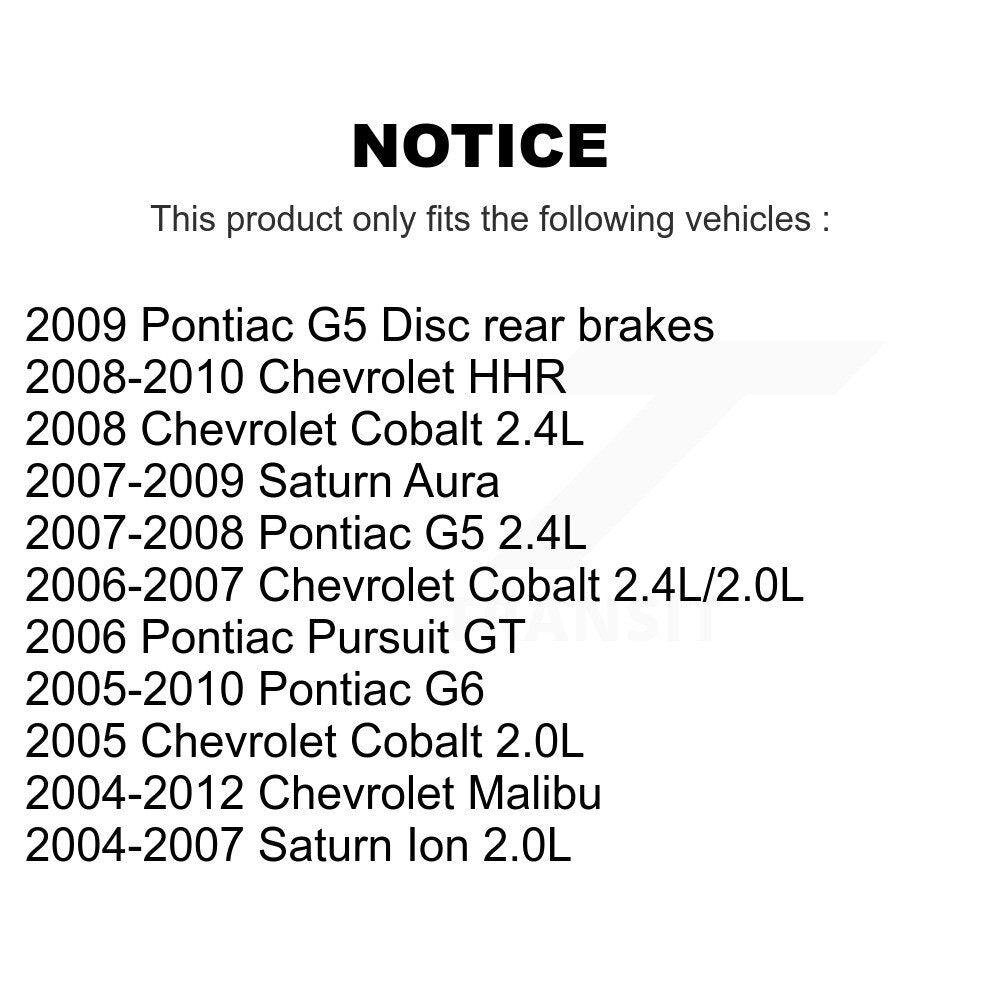 Étrier de frein arrière gauche pour Chevrolet Malibu Pontiac Cobalt G5 G6 Saturn Ion HH