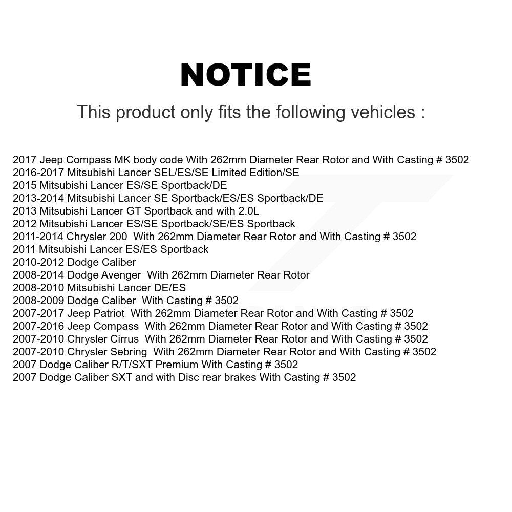 Étrier de frein arrière gauche pour Jeep Mitsubishi Lancer Patriot Dodge Chrysler 200