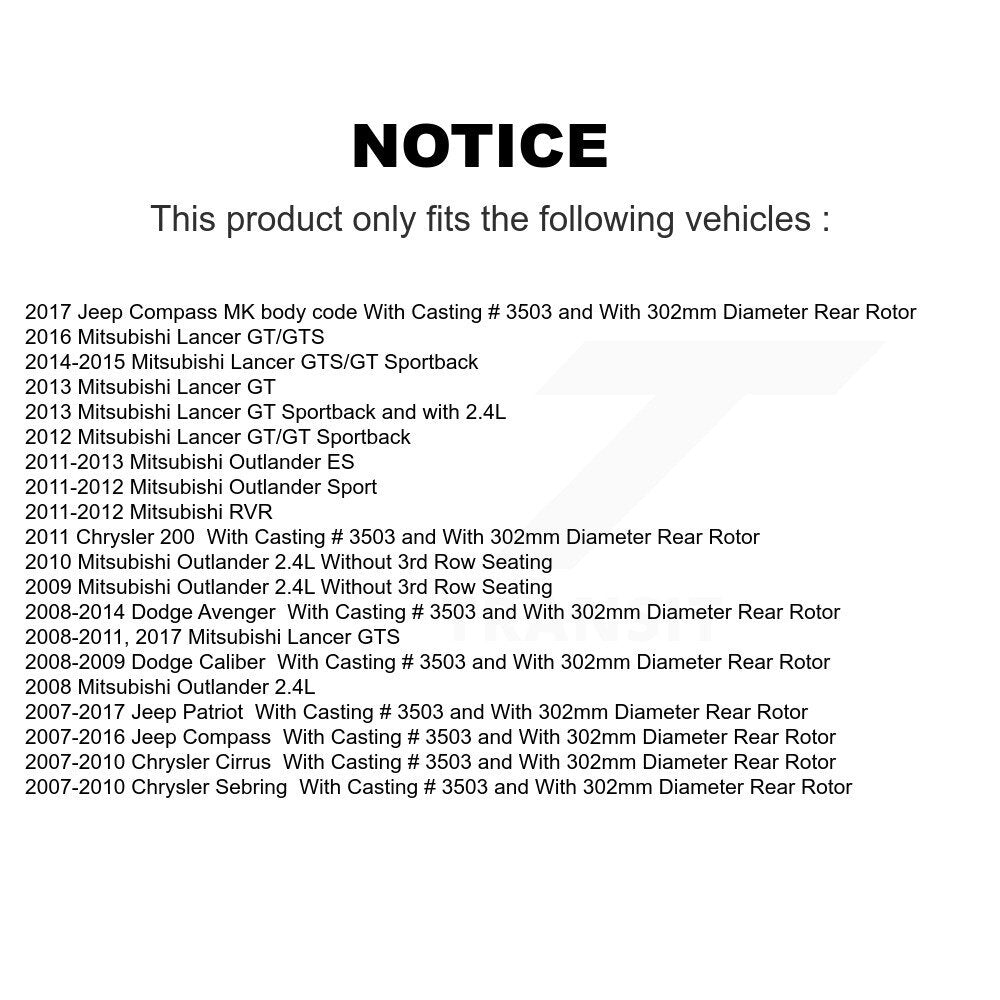 Étrier de frein arrière gauche pour Mitsubishi Jeep Lancer Patriot Compass Dodge Avenge