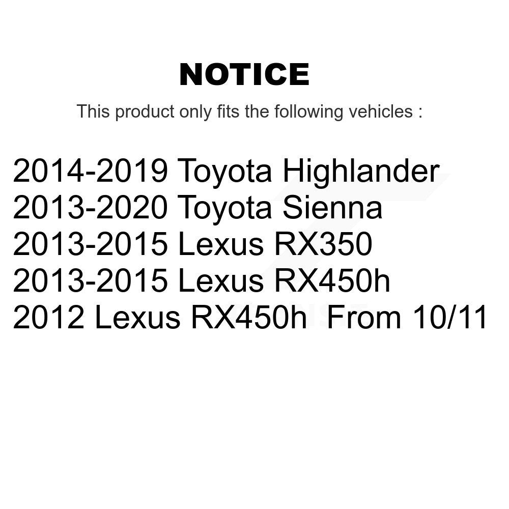 Étrier de frein à disque arrière gauche, pour Toyota Sienna Highlander Lexus RX350 RX450h