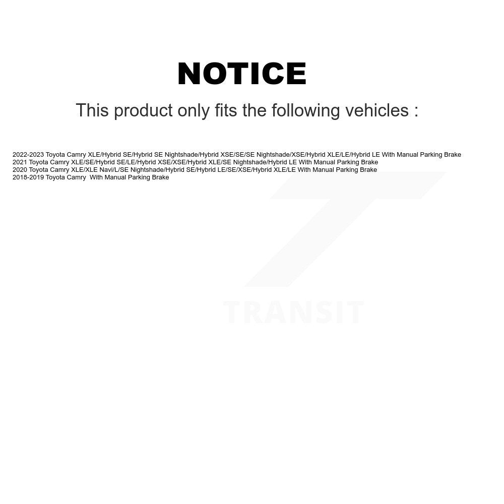 Étrier de frein à disque arrière droit pour Toyota Camry avec stationnement manuel SLC-19B7564
