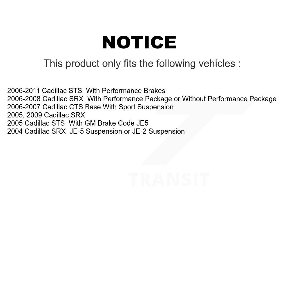 Plaquettes de frein à disque arrière en céramique, pour Cadillac CTS SRX STS TEC-1020