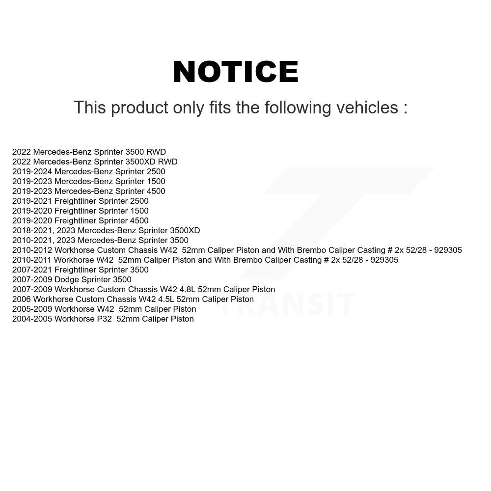 Plaquettes de frein à disque en céramique, pour Mercedes-Benz Sprinter 2500 3500 Dodge 4500 3500XD