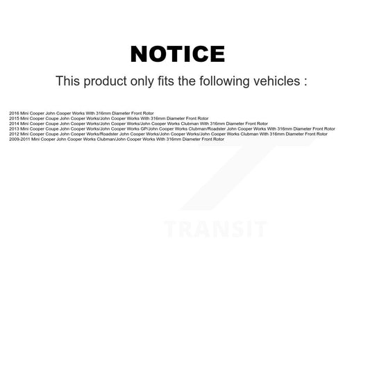 Plaquettes de frein à disque avant en céramique pour Mini Cooper avec Rotor de 316mm de diamètre TEC-140