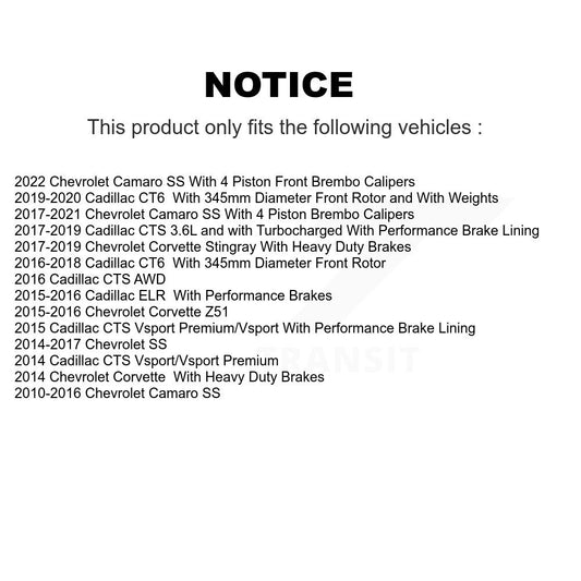 Plaquettes de frein à disque avant en céramique, pour Chevrolet Camaro Corvette Cadillac CTS CT6 SS