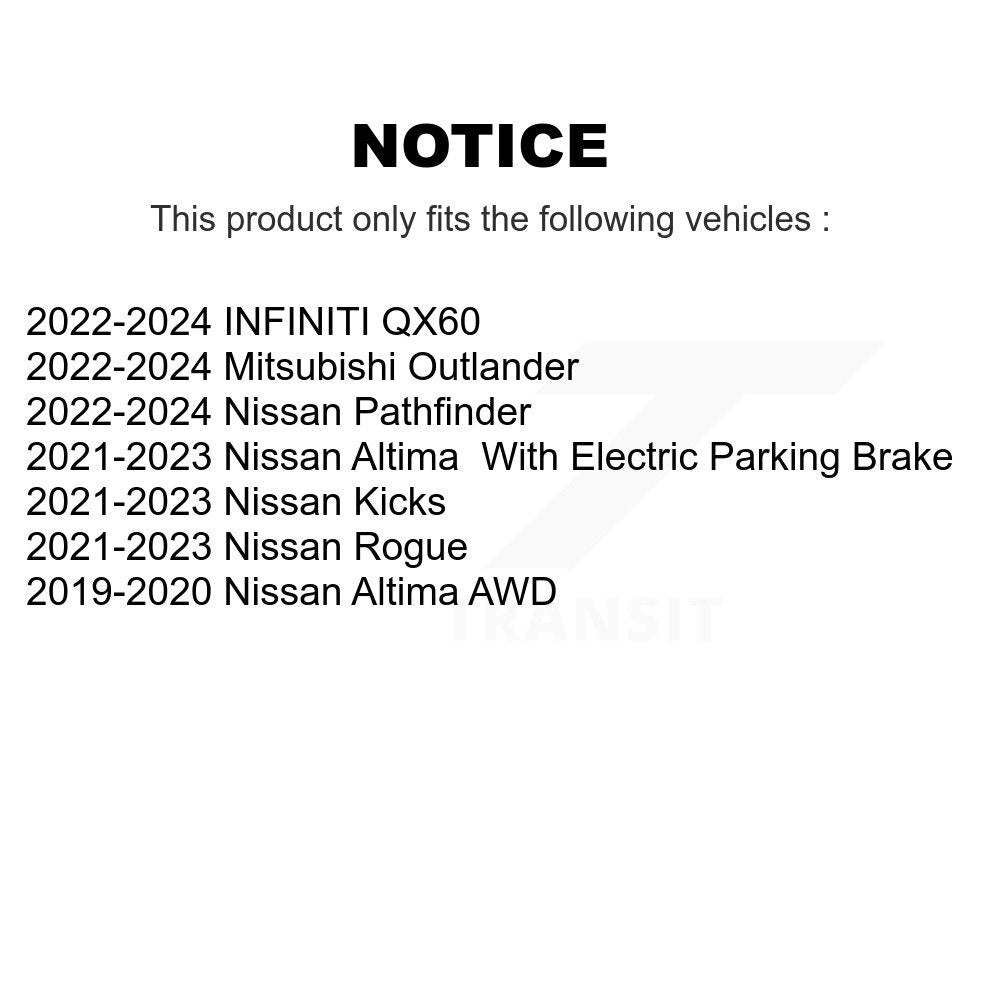 Plaquettes de frein à disque en céramique arrière, pour Nissan Rogue Mitsubishi Outlander kick Altima