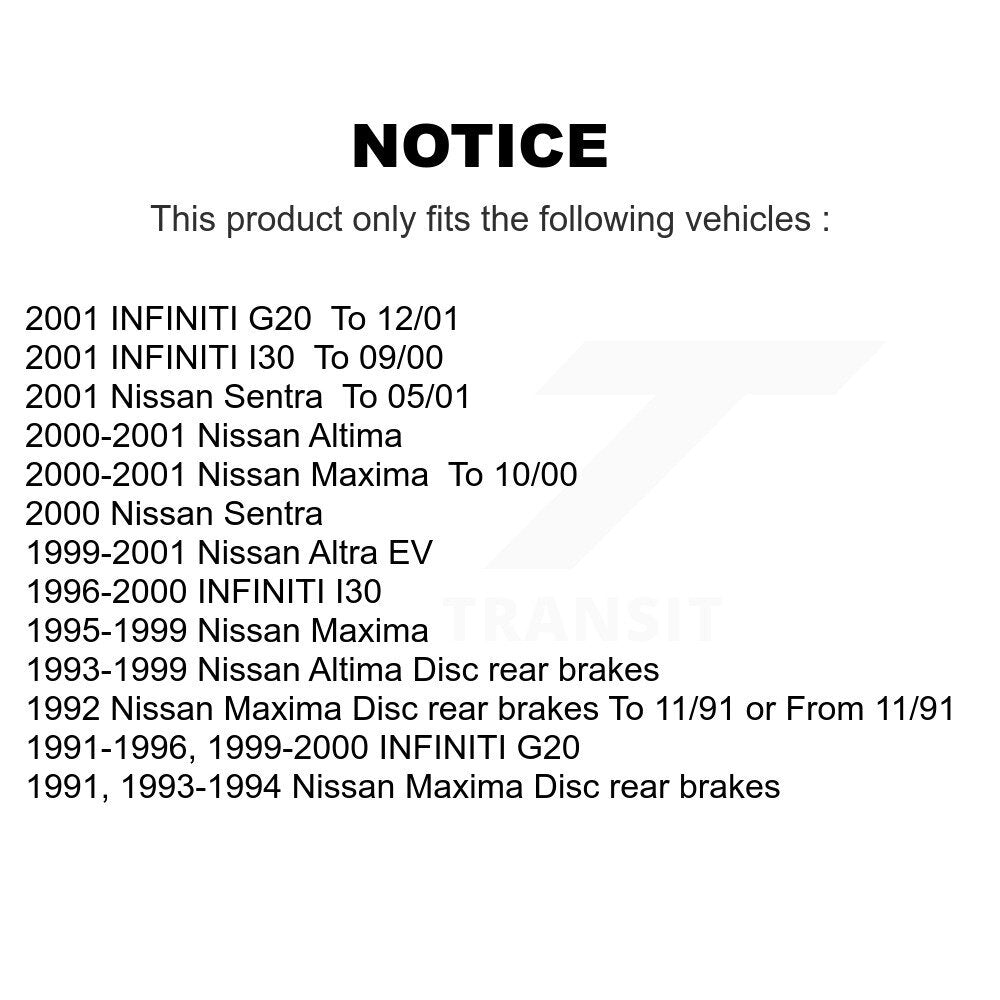 Plaquettes de frein à disque en céramique arrière, pour Nissan Maxima Altima Sentra INFINITI I30 G20 E