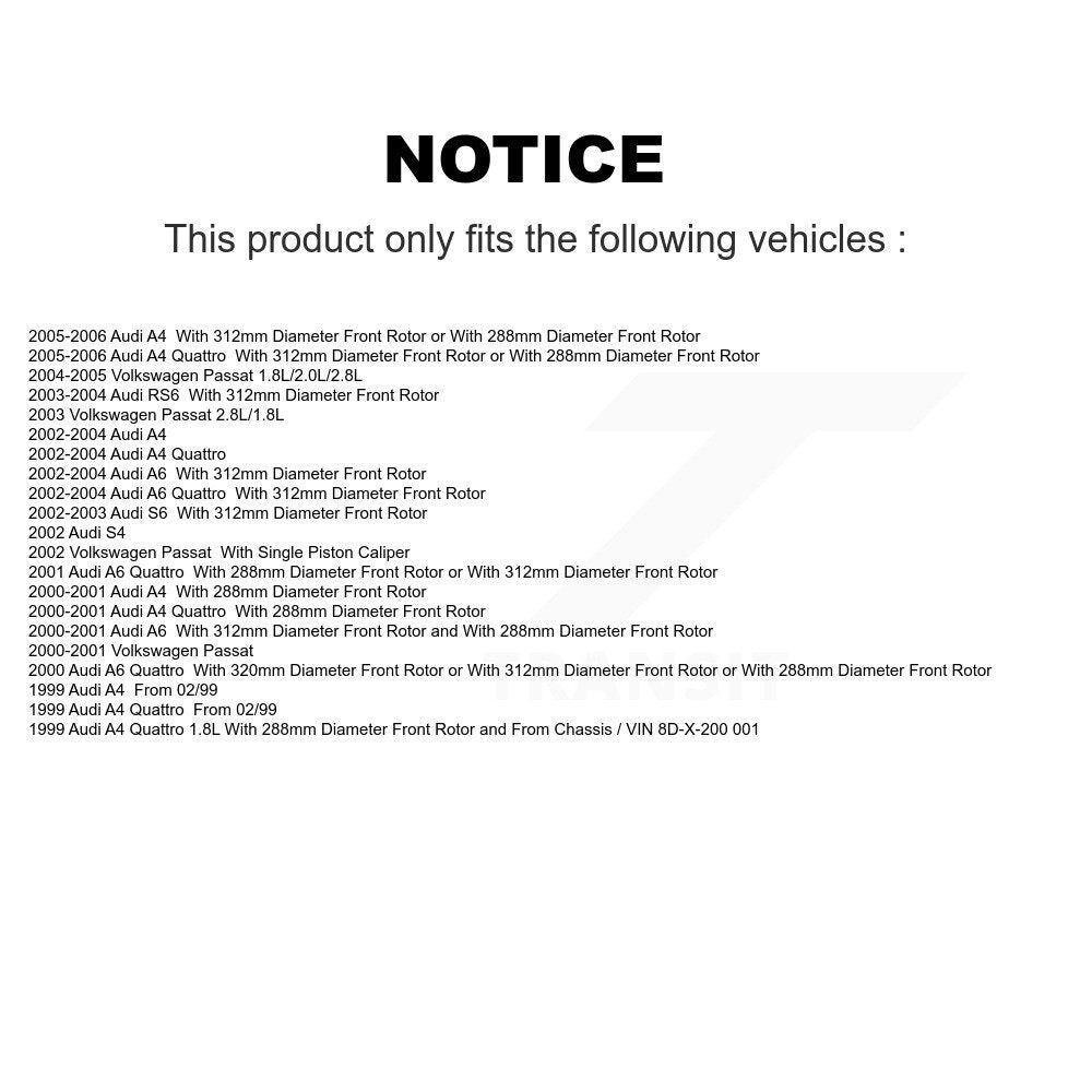 Plaquettes de frein à disque avant en céramique, pour Audi A4 Quattro Volkswagen Passat A6 RS6 S6 S