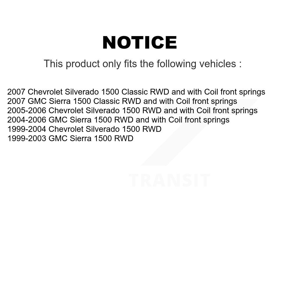Ensemble de rotule de bras de commande de Suspension inférieur avant droit pour Chevrolet 1500