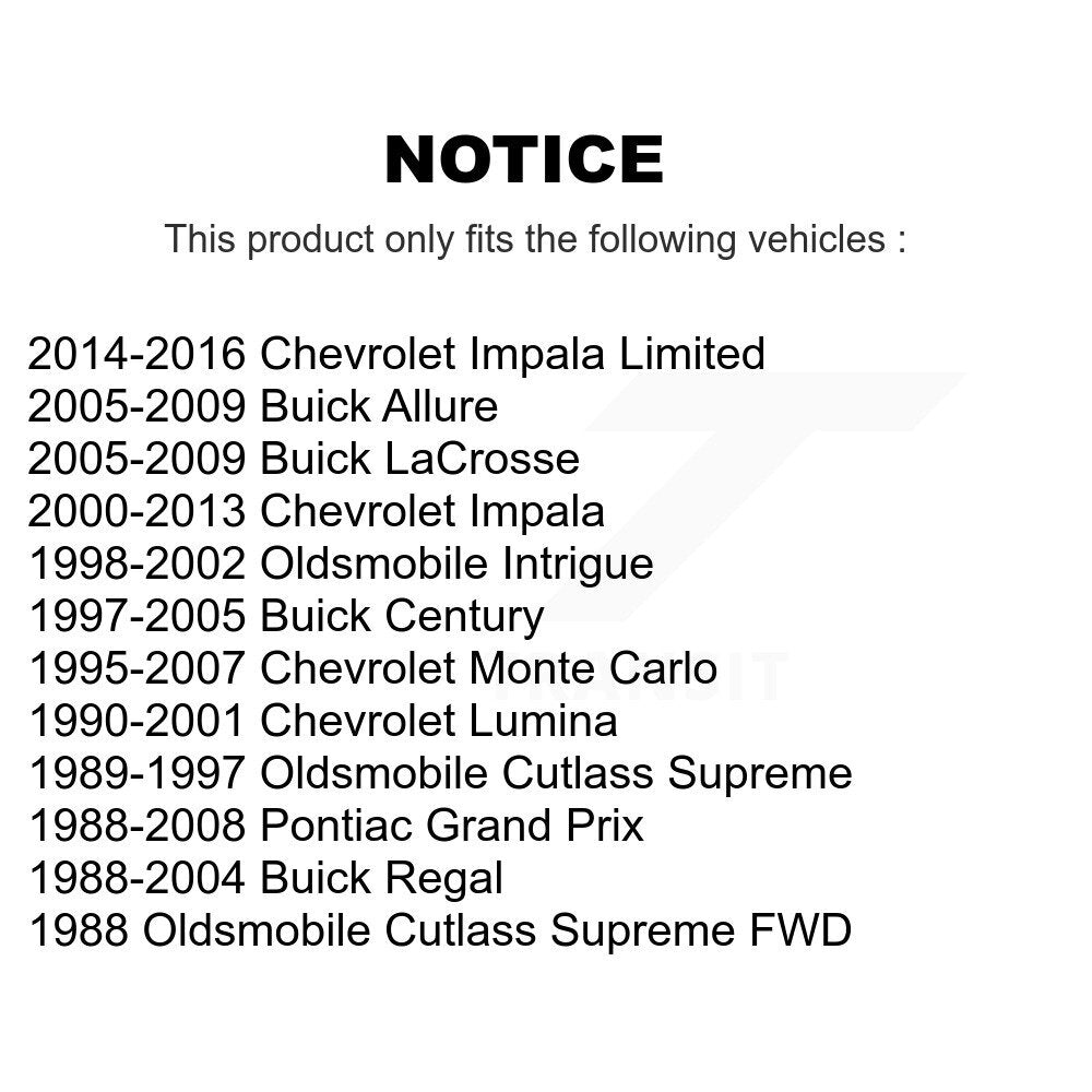 Bras de suspension arrière pour Chevrolet Impala Buick Pontiac Grand Prix Mont