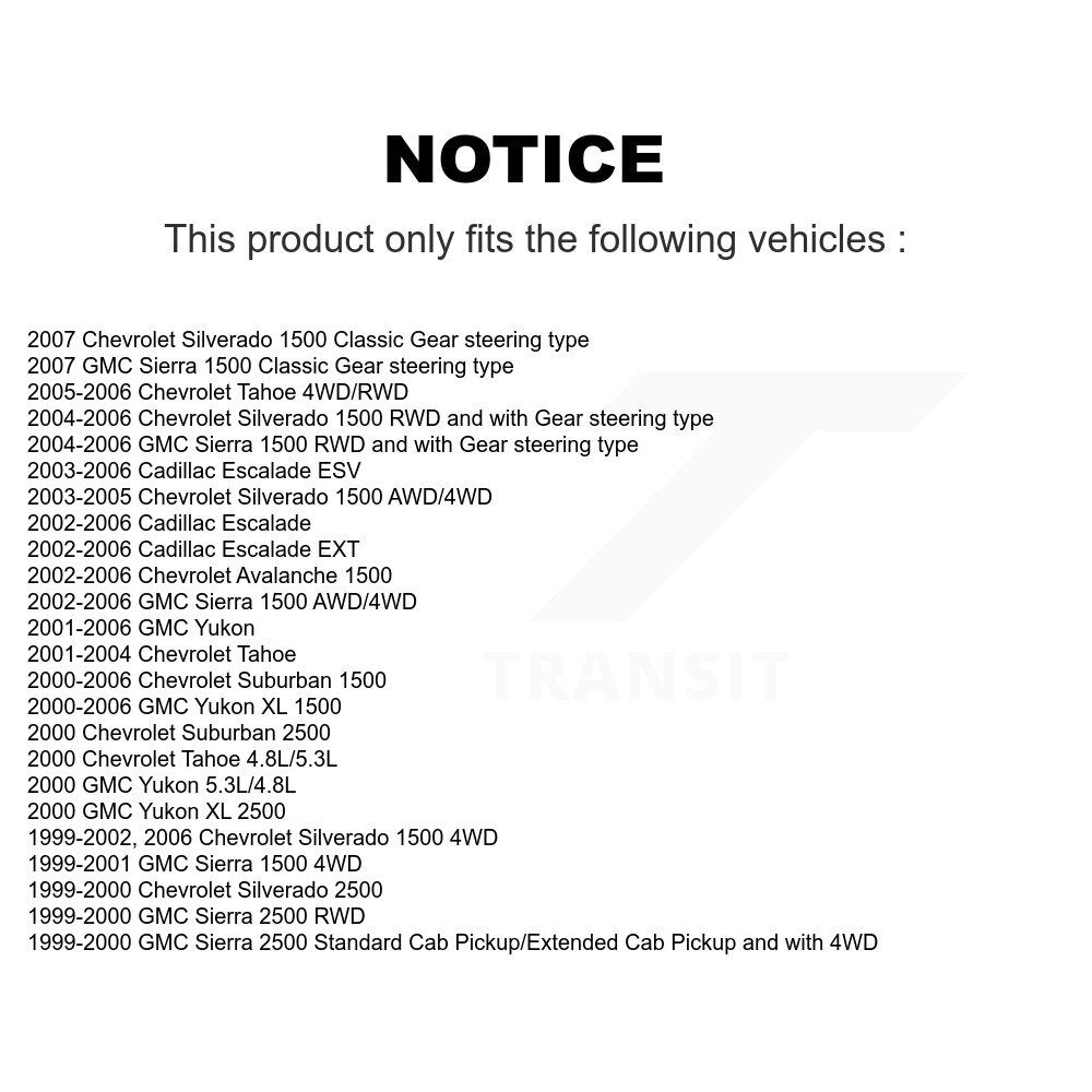 Extrémité de biellette de direction extérieure avant pour Chevrolet GMC Silverado 1500 Sierra Yukon