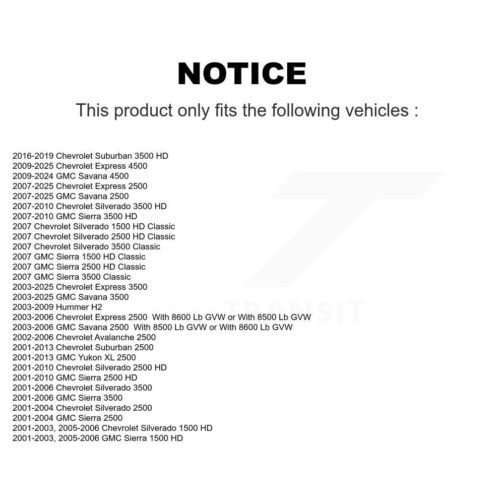 Extrémité de biellette de direction extérieure avant, pour GMC Chevrolet Sierra 2500 HD Silverado 350