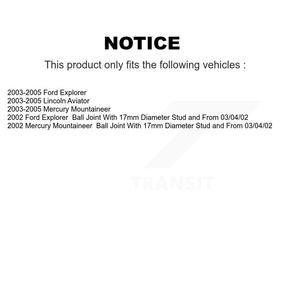 Ensemble de rotule de bras latéral inférieur arrière, pour Ford Explorer Lincoln