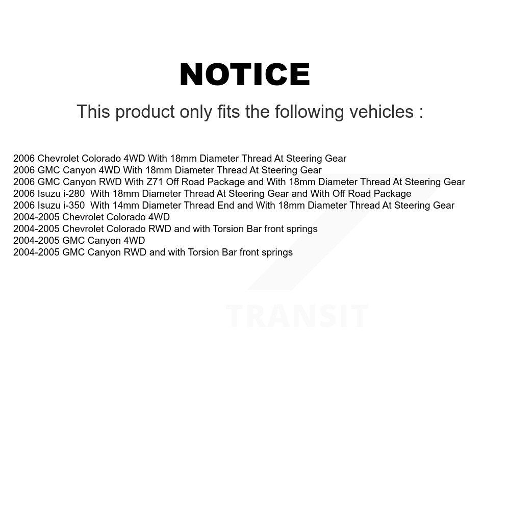 Extrémité de biellette de direction intérieure, pour Chevrolet Colorado GMC Canyon Isuzu i-280 i-350