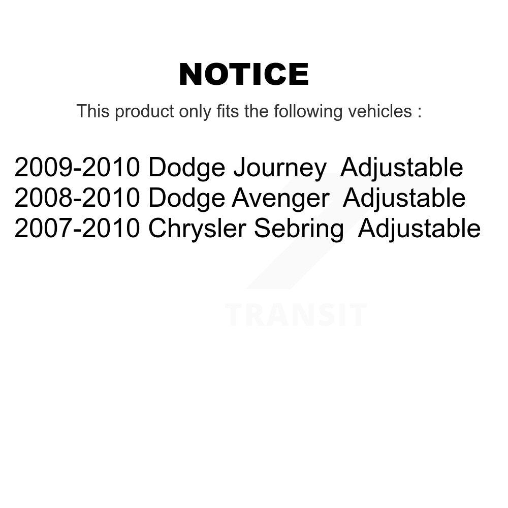 Bras latéral supérieur arrière réglable pour Dodge Journey Chrysler Sebring Avenger
