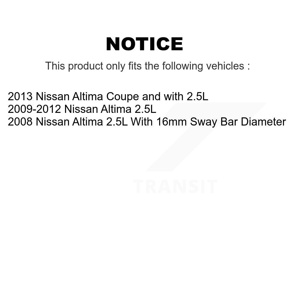Kit de bagues de barre stabilisatrice de Suspension arrière au cadre, pour Nissan Altima