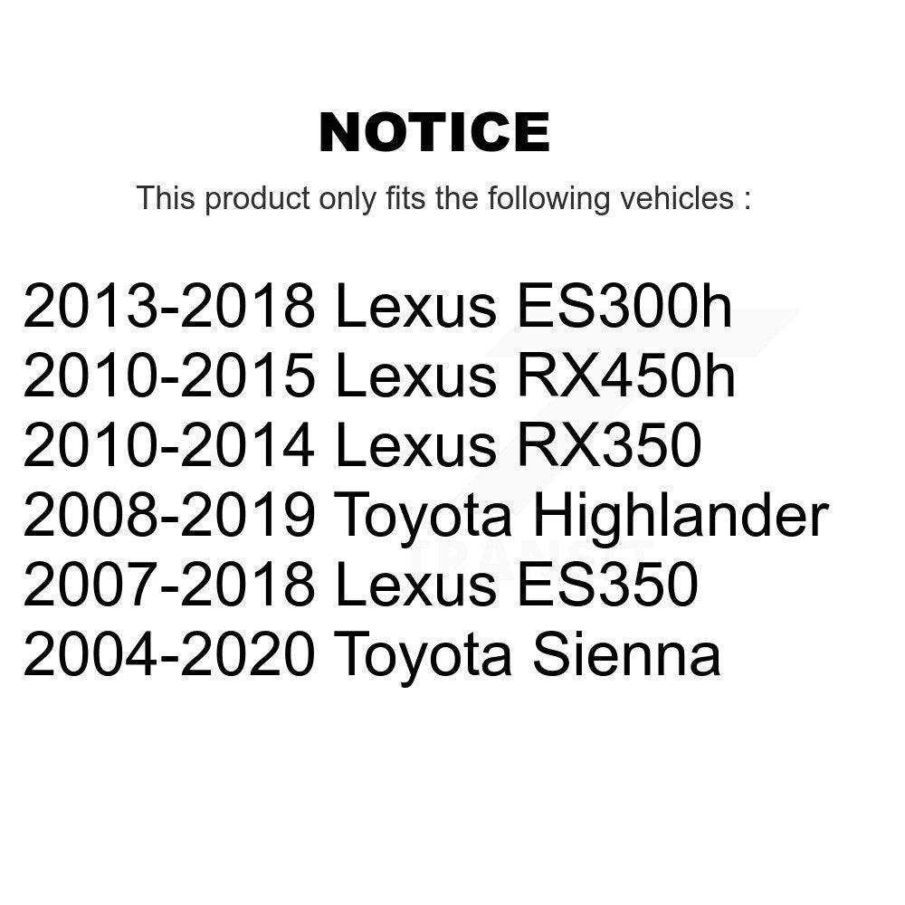 Kit de bagues de barre stabilisatrice de Suspension avant, pour Toyota Sienna Highlander Lexus