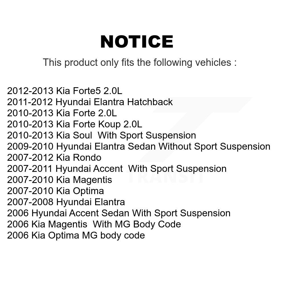 Kit de bagues de barre stabilisatrice de Suspension avant au cadre, pour Hyundai Kia Elantra