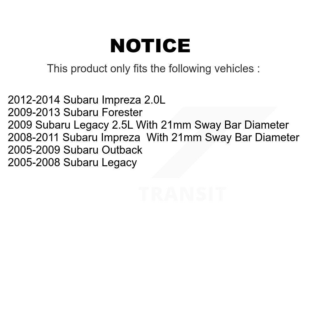 Bague de barre stabilisatrice de Suspension avant à cadre, pour Subaru Impreza Forester
