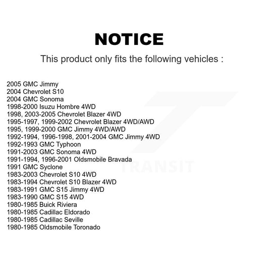 Bras de renvoi de direction avant, pour Chevrolet GMC S10 Blazer Jimmy Sonoma S15 Cadillac