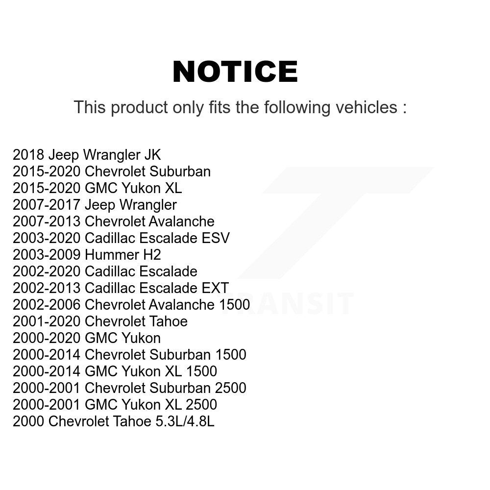 Kit de liaison de barre stabilisatrice de Suspension arrière, pour Jeep Wrangler Chevrolet GMC Tahoe X