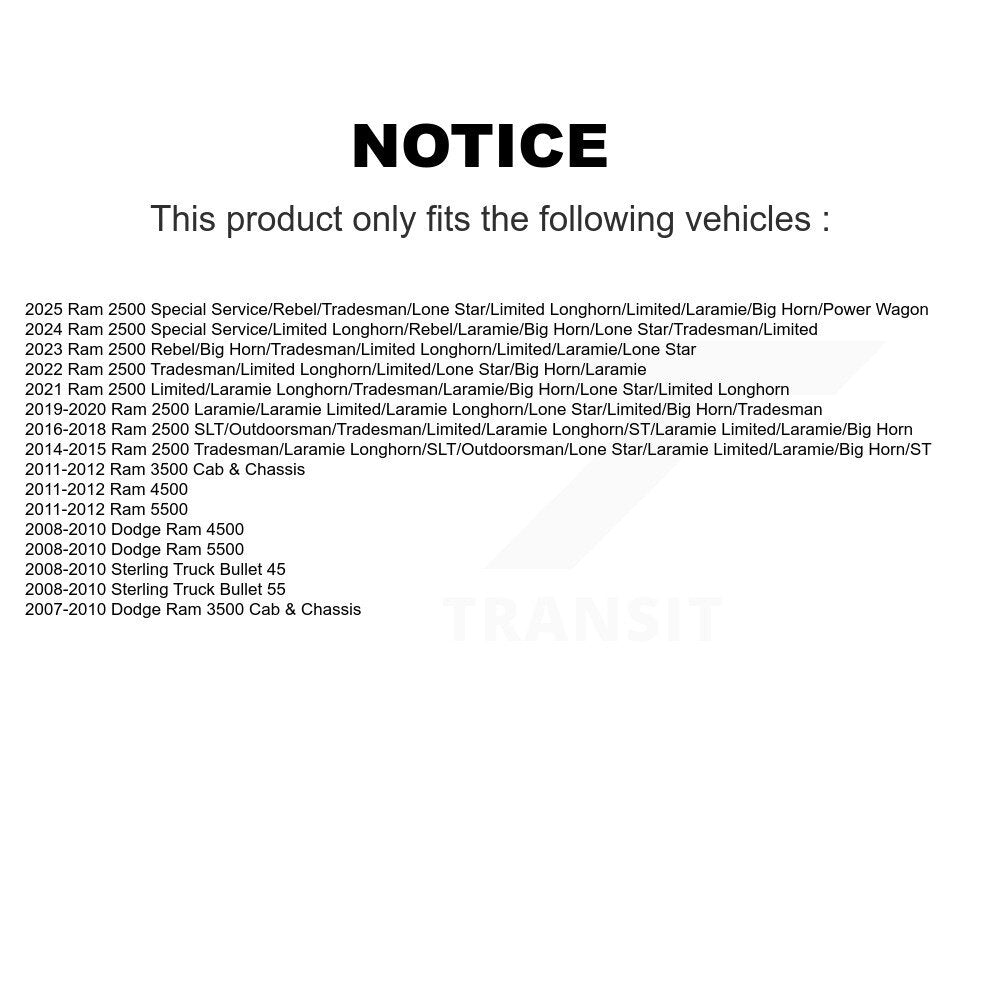 Suspension arrière Stabilizer Bar Link Kit pour Ram 2500 Dodge 3500 Sterling Truck