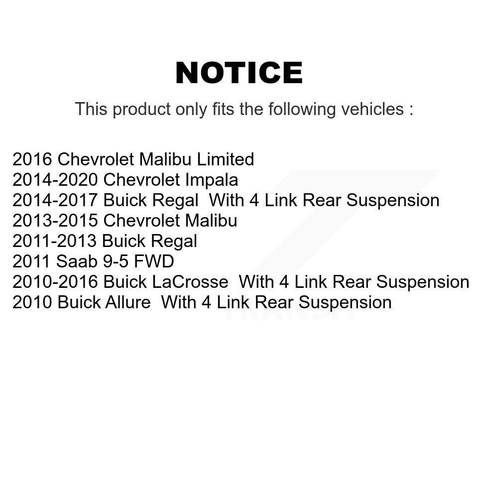 Kit de liaison de barre stabilisatrice de Suspension arrière, pour Chevrolet Buick Malibu Impala Regal