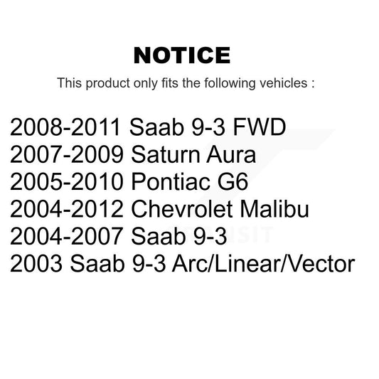 Kit de liaison de barre stabilisatrice de Suspension arrière, pour Chevrolet Malibu Pontiac G6 Saab 9-