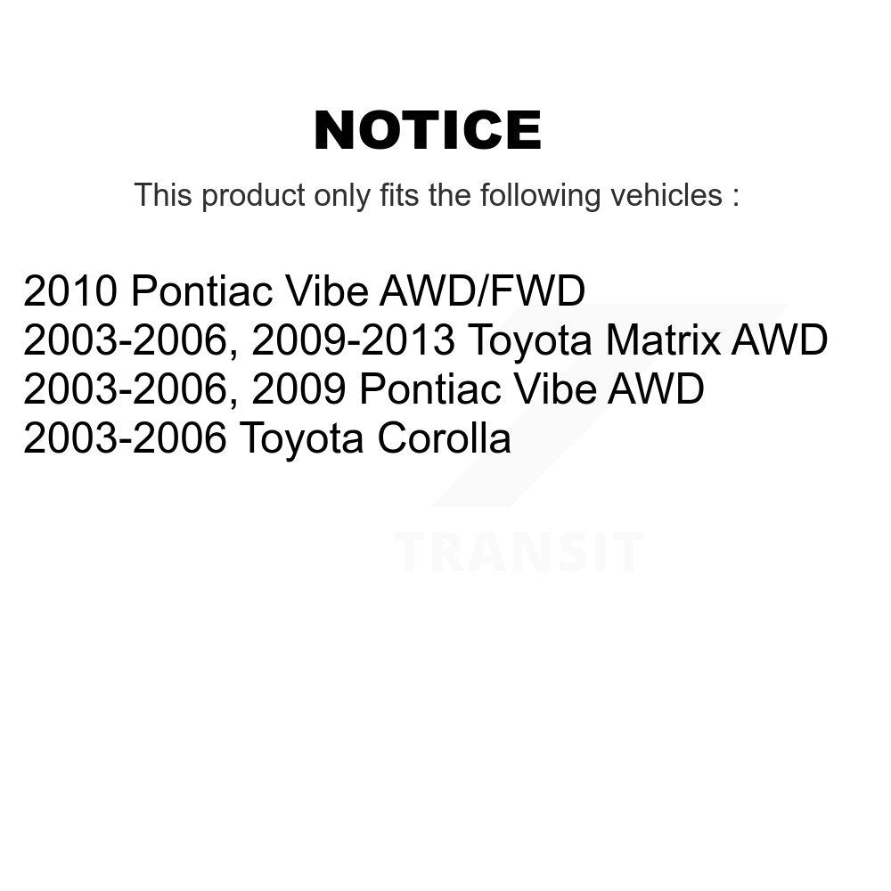 Kit de liaison de barre stabilisatrice de Suspension arrière, pour Toyota Matrix Corolla Pontiac Vibe