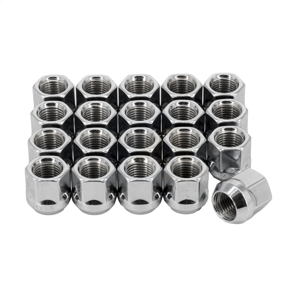 Écrou de roue chromé à extrémité ouverte, renflement gland 19 HEX M14X1.5 (paquet de 20) pour Chevrolet