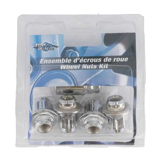 Écrou de roue chromé à 5 cannelures avec rondelle Duplex M12X1,5 - 4 écrous et 1 clé F