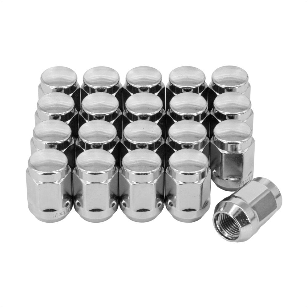 Écrou de roue chromé renflement gland 21 HEX M14X1.5 (paquet de 20) pour Chevrolet Ford GM