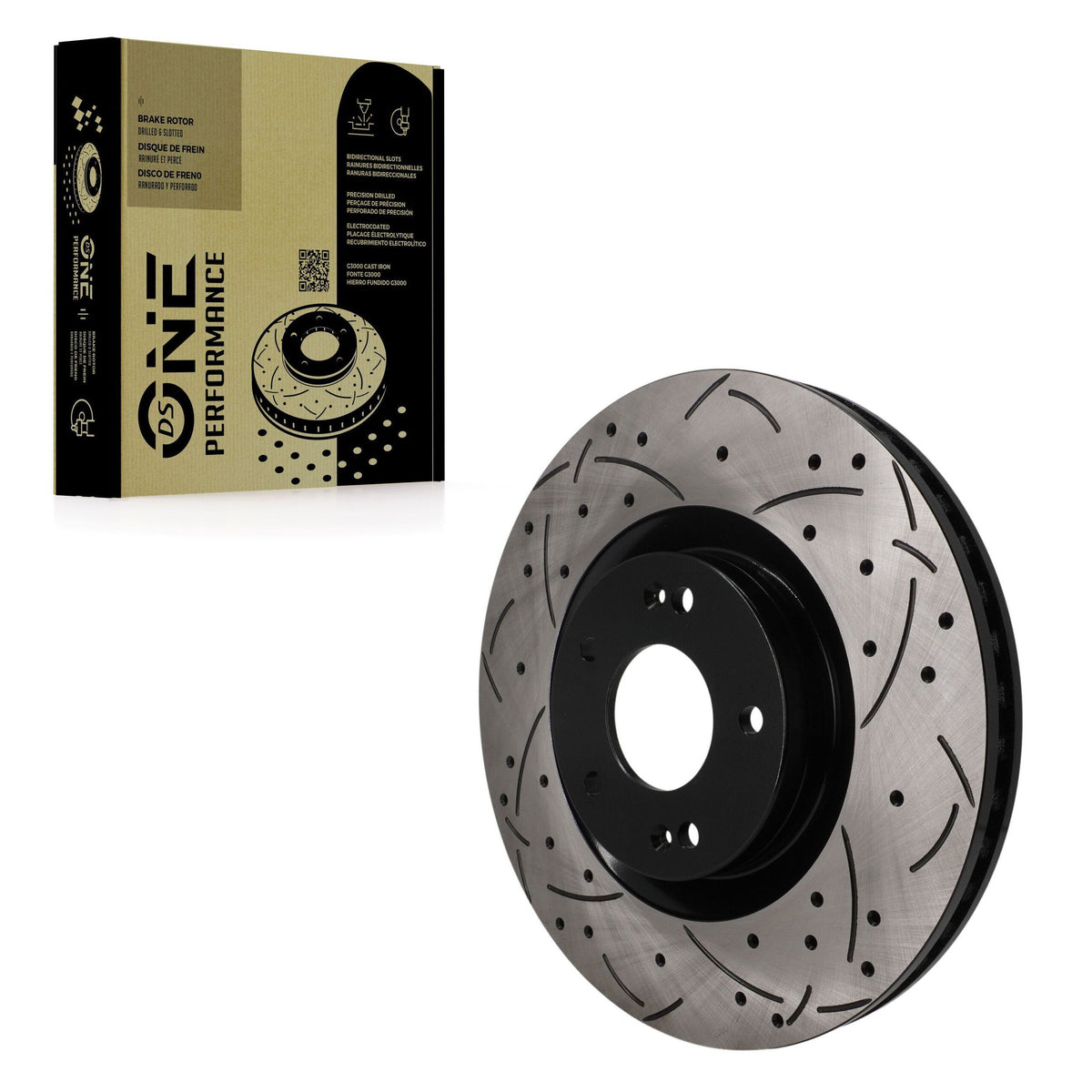 Rotor de frein à disque perforé perforé avant (1 pièce seulement) pour Hyundai Santa