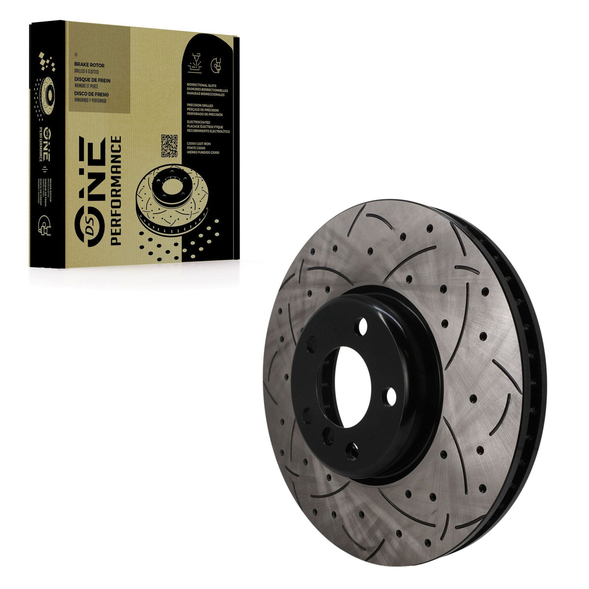 Rotor de frein à disque à fente percé avant gauche (1 pièce seulement) pour BMW 550i 7